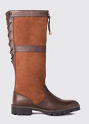 Glanmire læderstøvle med elastisk snøring, Walnut brun