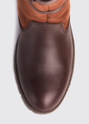 Glanmire læderstøvle med elastisk snøring, Walnut brun