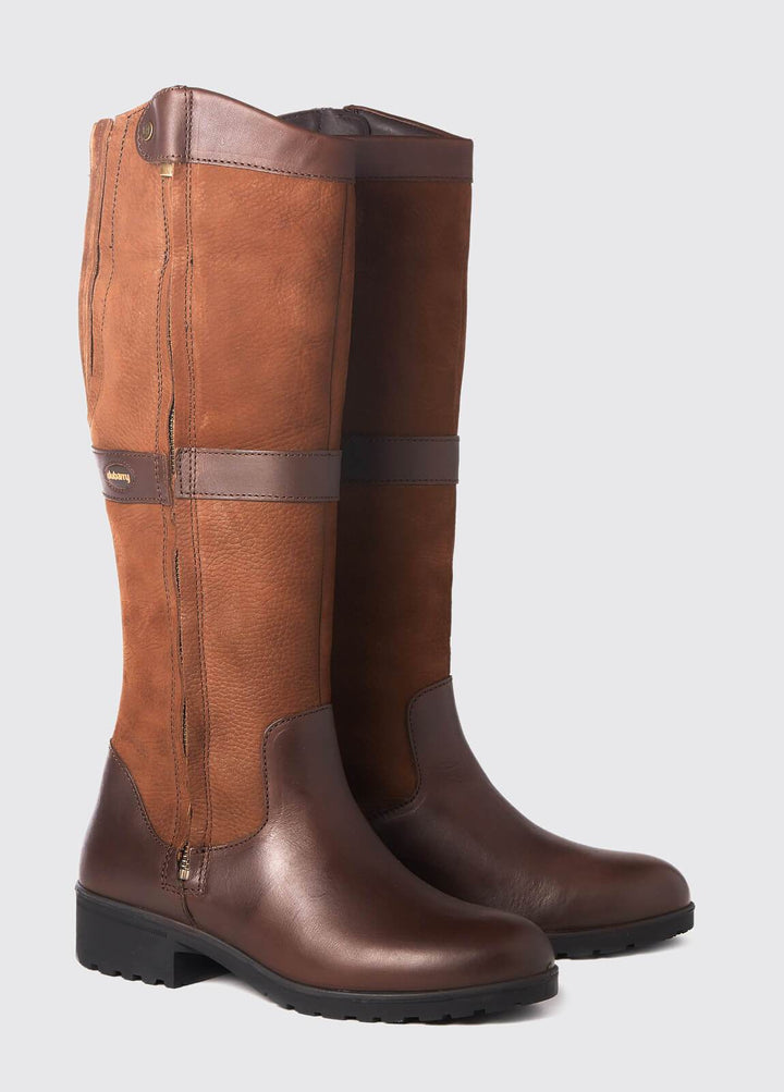 Sligo læderstøvle med lynlås, Walnut brun, str.. 37