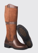 Sligo læderstøvle med lynlås, Walnut brun