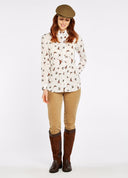 Honeysuckle, camel, ladies bukser, babyfløjl m. stretch