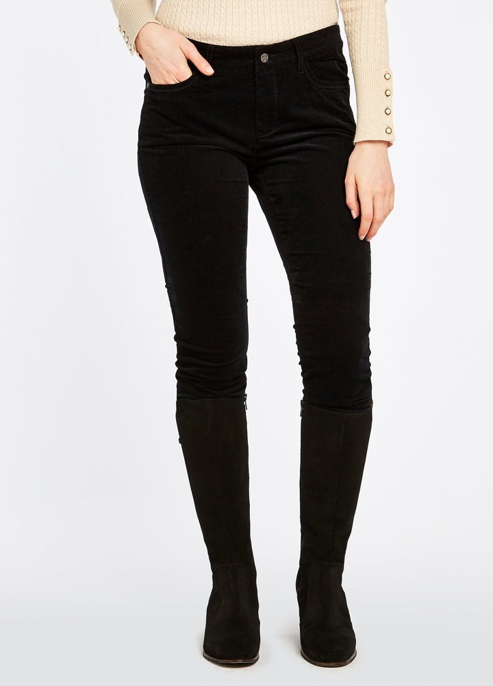 Honeysuckle, sort, ladies bukser, babyfløjl m. stretch