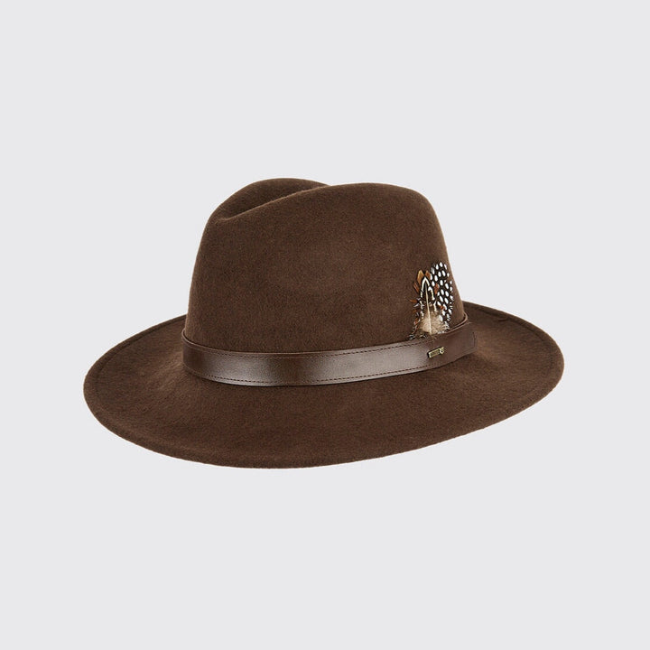 Gallagher filt hat m. fjer, bourbon