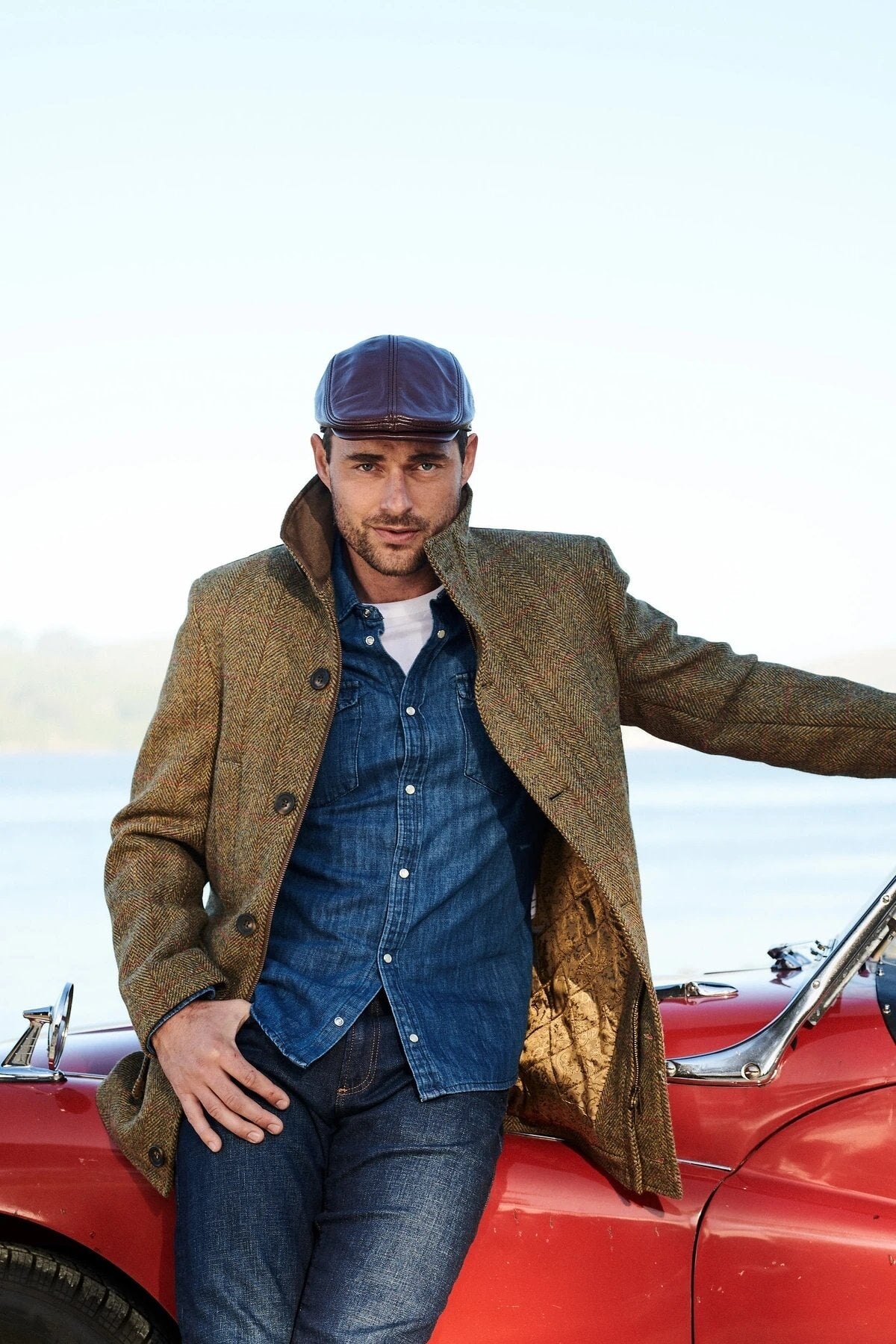 Boyd Field Coat Harris Tweed mustard herringbone Godsejeren