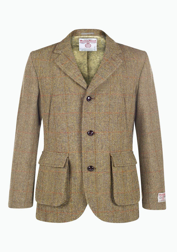 Callum Utility Jacket Harris Tweed, mustard herringbone