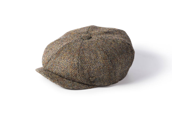 Carloway Harris Tweed Bakerboy Hat - brun