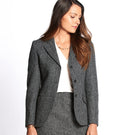 Claire Hacking Jacket Harris Tweed, koksgrå herringbone