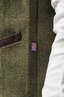 Alcott Formal Waistcoat, vest, derby tweed, mørk grøn