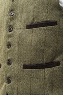 Alcott Formal Waistcoat, vest, derby tweed, lys salvie