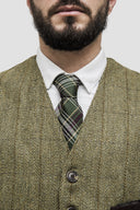 Alcott Formal Waistcoat, vest, derby tweed, lys salvie