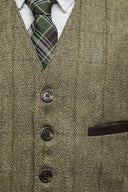 Alcott Formal Waistcoat, vest, derby tweed, lys salvie