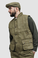 Barrington Country Waistcoat, derby tweed, vest, lys salvie