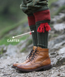 Pennine garters til jagtstrømper, uld, pink