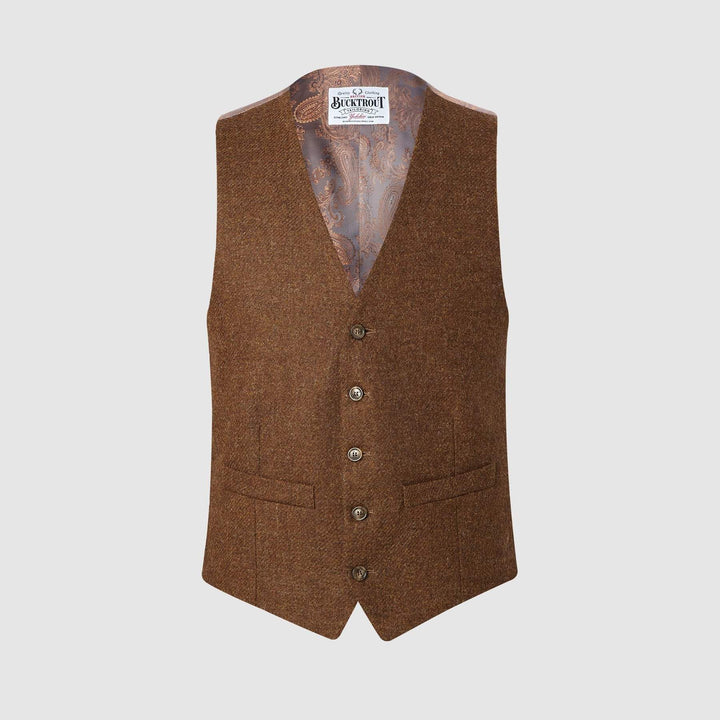 Iain vest, tobacco, Yorkshire Tweed
