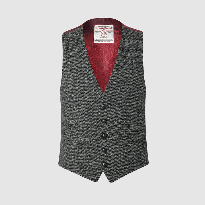 Iain vest, koksgrå, Harris Tweed