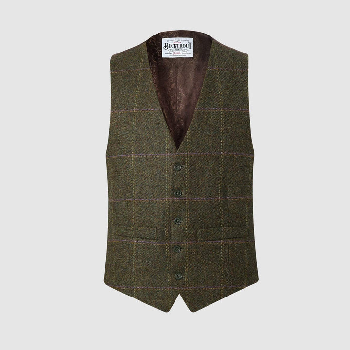 Iain vest, grøn, Yorkshire Tweed