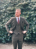 Iain vest, grøn, Yorkshire Tweed
