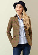 Louise Jacket Yorkshire Tweed, gulgrøn m. pink/grøn overtern