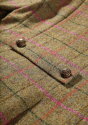 Louise Jacket Yorkshire Tweed, gulgrøn m. pink/grøn overtern