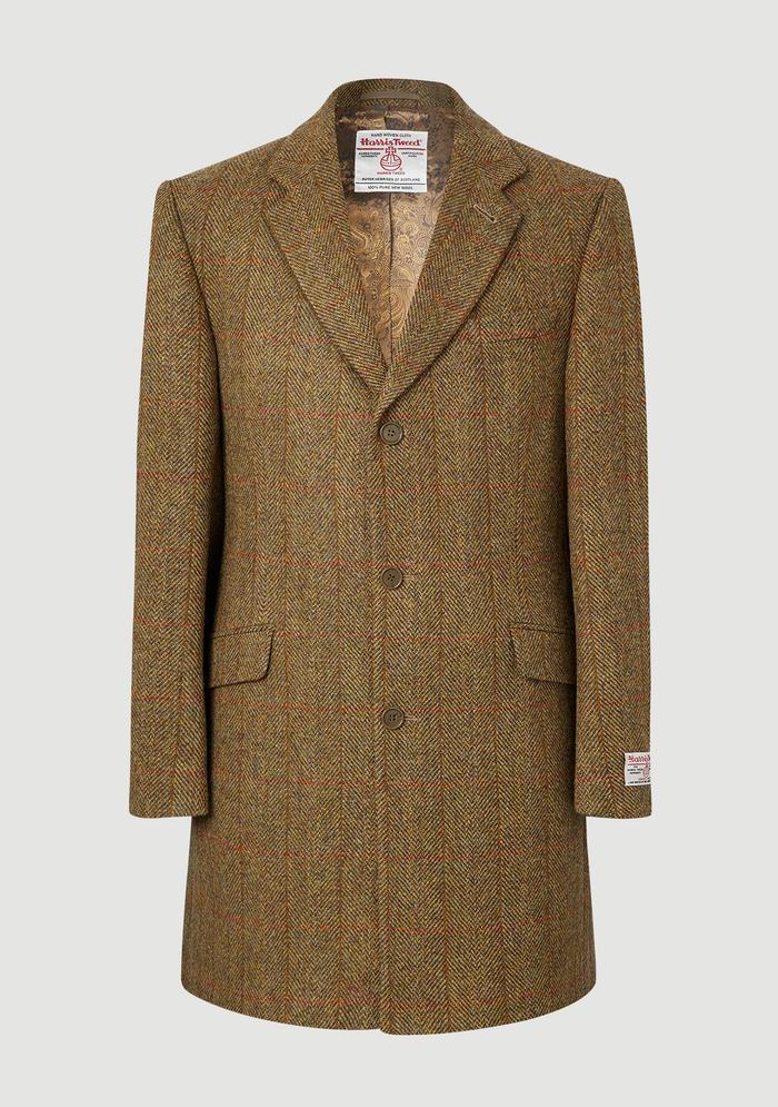 MURDO 3/4 COAT, mustard herringbone