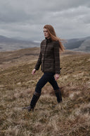 Musselburgh Ladies Tweed Field Coat jakke, brun m. bordeux tern