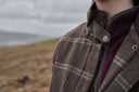 Musselburgh Ladies Tweed Field Coat jakke, brun m. bordeux tern
