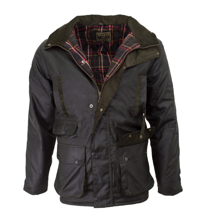 Hawthorn grøn oilskinsjakke, modern fit, mørk oliven