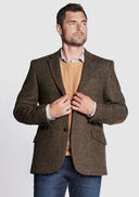 Patrick blazer, brun herringbone, Harris Tweed