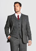 Patrick blazer, koksgrå herringbone, Harris Tweed