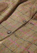 Patrick blazer, gulgrøn m. pink tern, Yorkshire Tweed