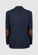 Patrick blazer, navy marineblå herringbone, Yorkshire Tweed