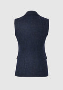 Pippa Waistcoat Yorkshire Tweed, blå herringbone