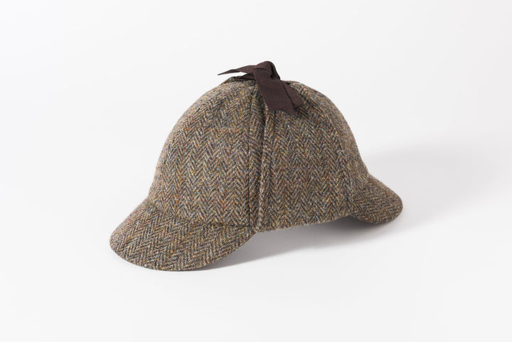 Sherlock Harris Tweed Deerstalker Hat - brun