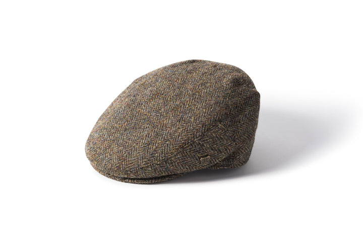 Stornoway Harris Tweed Flat Cap sixpence - brun