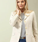Claire Ladies Linen Blazer, hør, naturhvid