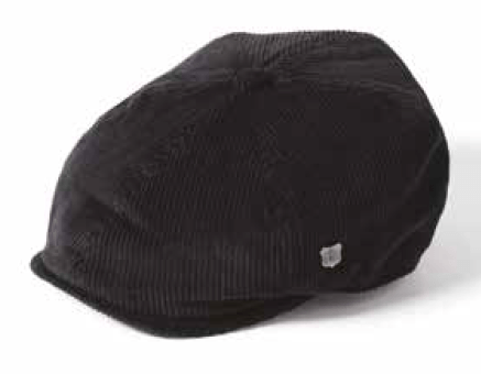 Hudson Cord Newsboy Hat - sort fløjl