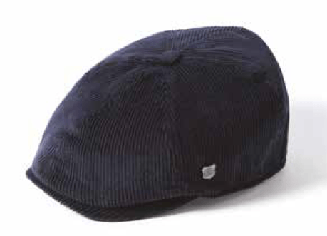 Hudson Cord Newsboy Hat - marineblå fløjl