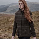 Musselburgh Ladies Tweed Field Coat jakke, brun m. bordeux tern