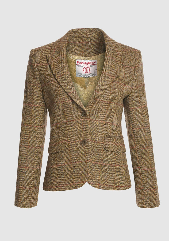 Tammy Short Jacket Harris Tweed, mustard herringbone