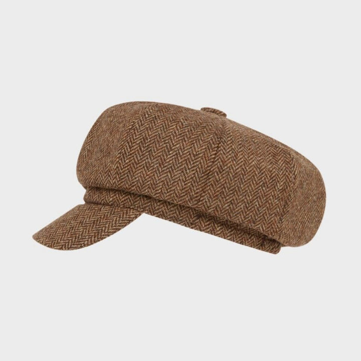 Really Wild Tweed Bakerboy Hat - brun sildeben