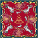 Hold Your Horses Large silketørklæde, Royal Red/Navy (100x100cm)