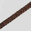 Central Park halsbånd flettet læder, Saddle Brown Silver
