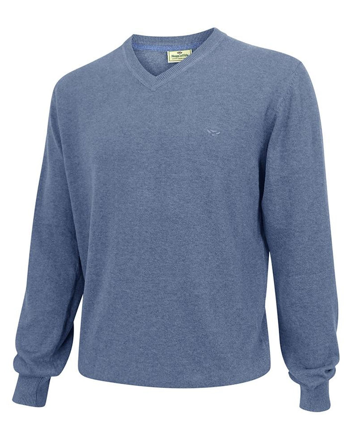 Stirling pullover, bomuld, v-hals, lyseblå