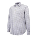 Turnberry twill skjorte, hvid/marineblå tern, small