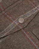Musselburgh Ladies Tweed Field Coat jakke, brun m. bordeux tern