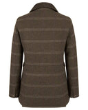 Musselburgh Ladies Tweed Field Coat jakke, brun m. bordeux tern