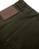 Carrick Mens moleskin jeans, olivengrøn m. stretch