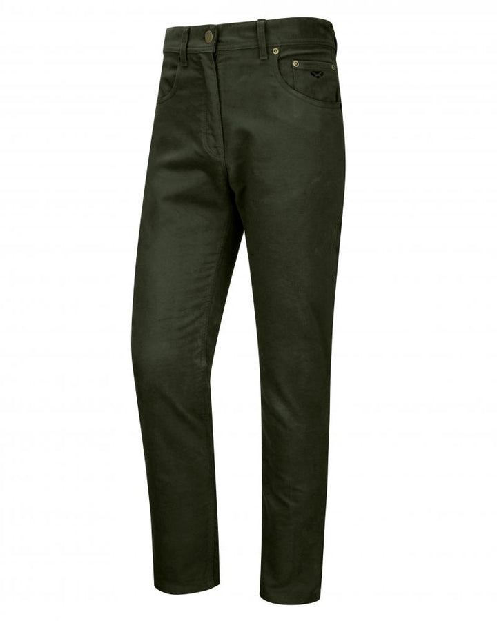Carrick Mens moleskin jeans, olivengrøn m. stretch