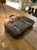 Vintage Leather Laptop Bag, læder, mørkebrun