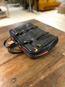 Vintage Leather Laptop Bag, læder, sort